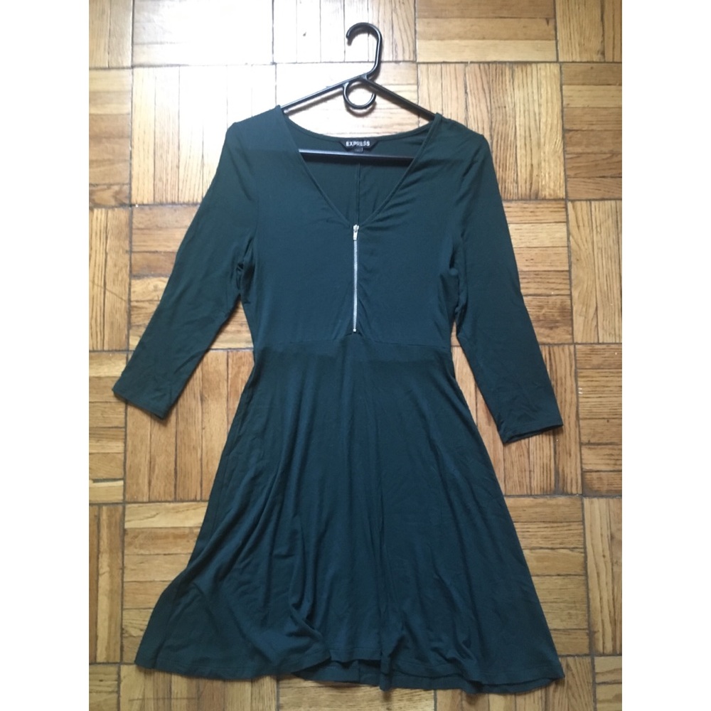 🍁 Express Zip Front Fit and Flare Dress